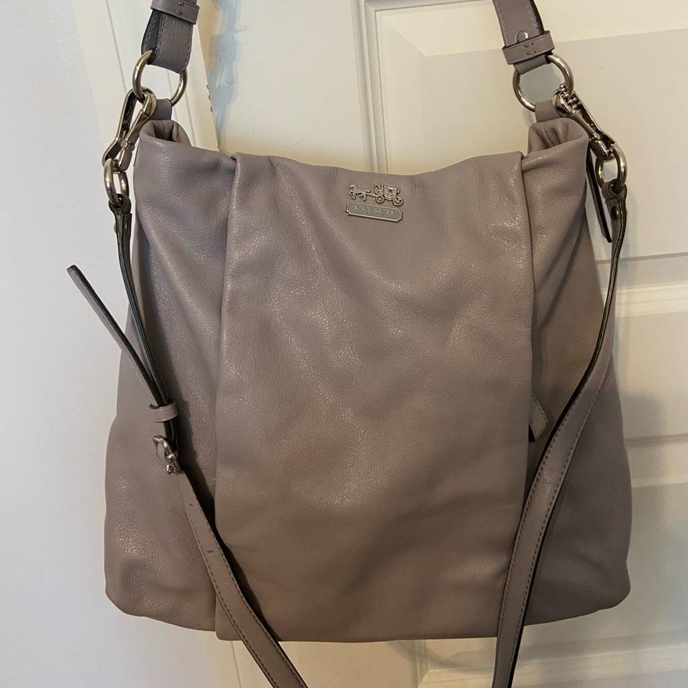 Coach Grey leather shoulder bag/crossbody